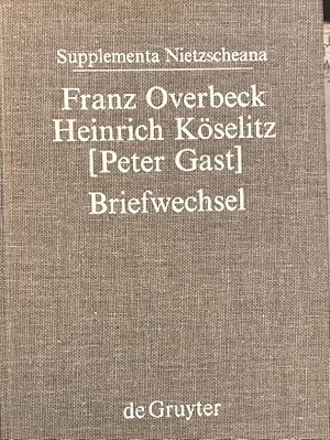 Bild des Verkufers fr Briefwechsel. Hrsg. und kommentiert von David Marc Hoffmann u.a. (Supplementa Nietzschana Band 3) zum Verkauf von Antiquariat Thomas Nonnenmacher