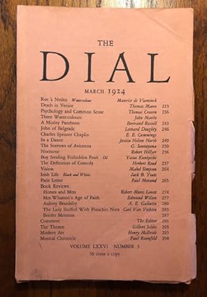 Imagen del vendedor de THE DIAL. Volume LXXVI, Number 3. March, 1924 a la venta por Lost Horizon Bookstore