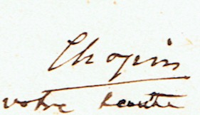 Autograph letter signed ("Chopin"), possibly to the composer's pupil Friederike Müller.