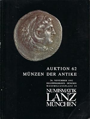 Image du vendeur pour Numismatik Lanz. Auktion 62. Mnzen der Antike. 26 November 1992 mis en vente par Librairie Archaion