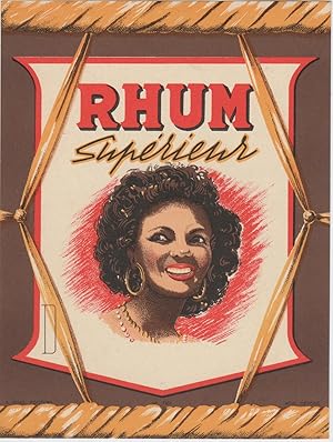 "RHUM SUPÉRIEUR" Étiquette litho originale (années 30)