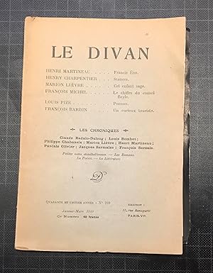 Le Divan n°269 (janvier-mars)