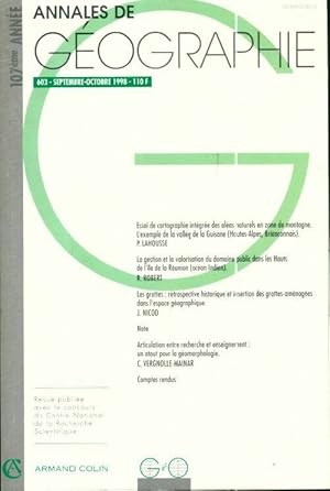 Imagen del vendedor de Annales de g?ographie n?603 septembre-octobre 1998 - Jean-Claude Boyer a la venta por Book Hmisphres