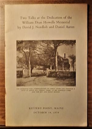 Seller image for Two Talks at the Dedication of the William Dean Howells Memorial for sale by Berthoff Books