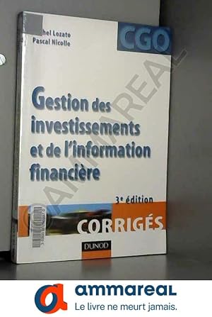 Image du vendeur pour Gestion des investissements et de l'information financire - 3me dition - Corrigs: Corrigs mis en vente par Ammareal