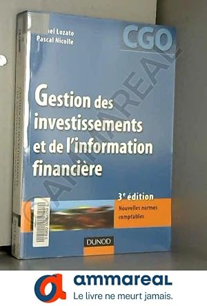 Seller image for Gestion des investissements et de l'information financire - 3me dition for sale by Ammareal