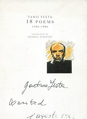 Imagen del vendedor de 18 Poems 1956-1986. Gathered by Giorgio Franchetti. Translated by George Scrivani, a la venta por Ardengo Studio Bibliografico