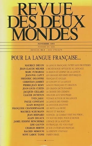 Revue des deux mondes numéro 11: Novembre 1991 - Collectif