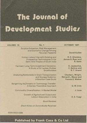 The Journal of Development Studies. Volume 18. October 1981.