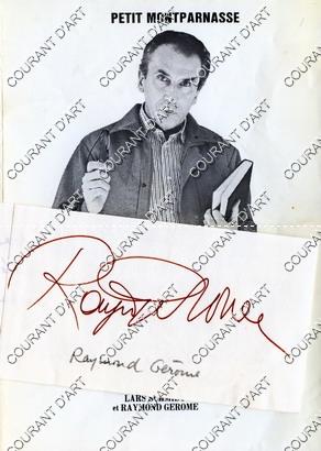 LETTRE AUTOGRAPHE SIGNEE DE RAYMOND GEROME - VUX POUR 82, AVEC UNE BIOGRAPHIE SUR L'ARTISTE. (We...