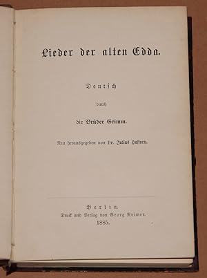 Bild des Verkufers fr Lieder der alten Edda - Deutsch - Neu herausgegeben von Dr. Julius Hoffory zum Verkauf von Rmpelstbchen