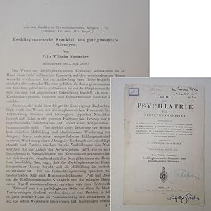 Recklinghausensche Krankheit und pluriglanduläre Störung, von Fritz Wilhelm Mosbacher. Aus den Fr...