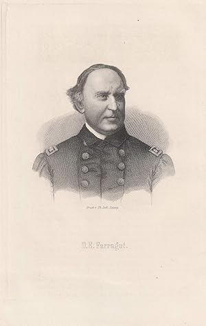 Imagen del vendedor de D. E. Farragut. Stahlstich-Portrt. a la venta por Antiquariat Dennis R. Plummer