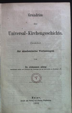 Imagen del vendedor de Grundriss der Universal-Kirchengeschichte. a la venta por books4less (Versandantiquariat Petra Gros GmbH & Co. KG)