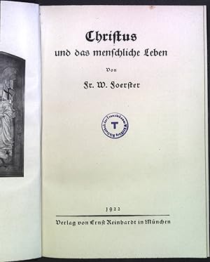 Imagen del vendedor de Christus und das menschliche Leben. a la venta por books4less (Versandantiquariat Petra Gros GmbH & Co. KG)