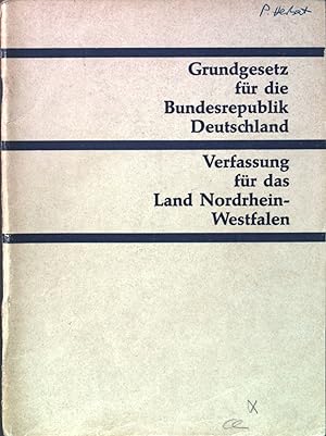 Seller image for Grundgesetz fr die Bundesrepublik Deutschland. Verfassung fr das Land Nordrhein-Westfalen. for sale by books4less (Versandantiquariat Petra Gros GmbH & Co. KG)