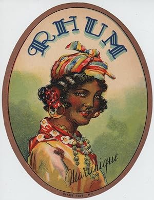 "RHUM MARTINIQUE" Etiquette-chromo originale (vers 1900)