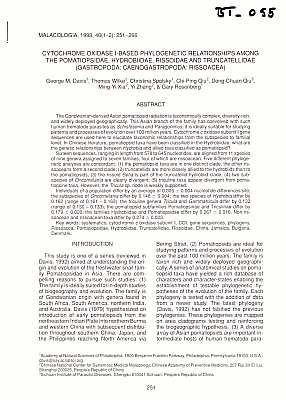 Imagen del vendedor de Cytochrome Oxodase I-based Phylogenetic Relationships among the Pomatiopsidae, Hydrobiidae, Rissoidae and Truncatellidae (Gastropoda: Caenogastropoda: Rissoacea) a la venta por ConchBooks