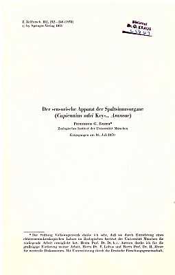 Seller image for Der sensorische Apparat der Spaltsinnesorgane (Cupiennius salei Keys., Araneae) for sale by ConchBooks