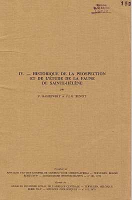 Bild des Verkufers fr La Faune Terrestre de l'e Saint Helene (Premire partie). IV. - Historique de la Prospection et de l'tude de la Faune de Sainte-Hlne zum Verkauf von ConchBooks