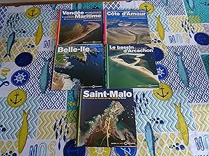 Lot de cinq Guides Des Côtes Gallimard : Le Bassin D'Arcachon + Belle-Île + Côte D'Amour + Saint-...