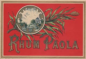 "RHUM PAOLA" Etiquette-chromo originale (vers 1900)