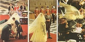 Princess Diana With Earl Spencer Royal Wedding 3x Postcard s