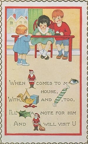 Seller image for Walnut Green California 1900 Message For Santa Repro USA Postcard for sale by Postcard Finder