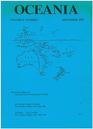 Imagen del vendedor de Oceania Journal (September 1990, Volume 61, Number 1) a la venta por Diatrope Books
