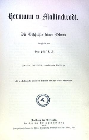 Bild des Verkufers fr Hermann v. Mallinckrodt. Die Geschichte seines Lebens; zum Verkauf von books4less (Versandantiquariat Petra Gros GmbH & Co. KG)