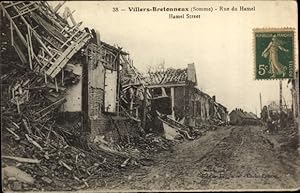 Ansichtskarte / Postkarte Villers Bretonneux Somme, Rue du Hamel, Ruines, Kriegszerstörung I. WK