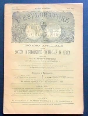 Immagine del venditore per Giornale Viaggi e Geografia Commerciale - L'Esploratore - Anno VII - N 8 - 1883 venduto da Chartaland