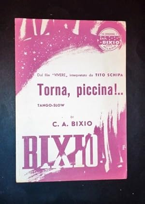 Seller image for Musica Spartito - Torna, piccina! - Tango slow dal film "Vivere" - 1937 c.a for sale by Chartaland