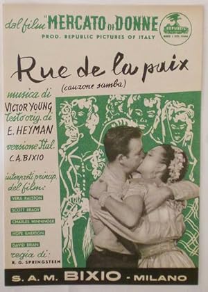 Seller image for Musica Spartito - Rue de la Paix - C.A. Bixio -Canto-Mandolino-Fisarmonica -1954 for sale by Chartaland