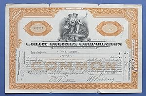 Seller image for Certificato Azionario Utility Equities Corporation Company - 70 $ - 1929 for sale by Chartaland