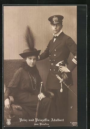 Bild des Verkufers fr Ansichtskarte Prinz und Prinzessin Adalbert von Preussen zum Verkauf von Bartko-Reher