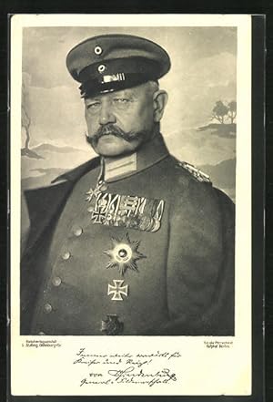 Ansichtskarte Paul von Hindenburg in Uniform mit Abzeichen