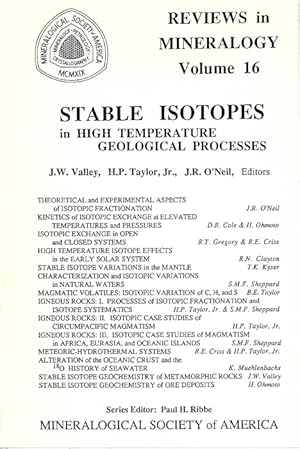 Immagine del venditore per Stable Isotopes in High Temperature Geological Processes venduto da PEMBERLEY NATURAL HISTORY BOOKS BA, ABA