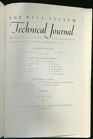 The Bell System Technical Journal n. 45 1966 1-5