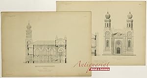 "Synagoge in Raab".- Aus Oskar Marmorek: Neubauten und Concurrenzen in Oesterreich und Ungarn.