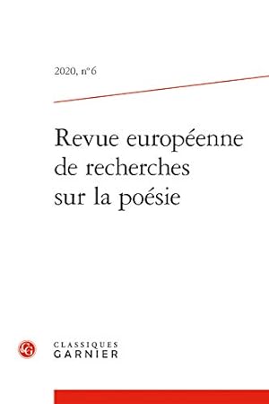 Seller image for Revue Europeenne de Recherches Sur La Poesie (Italian Edition) by Classiques Garnier [FRENCH LANGUAGE - Paperback ] for sale by booksXpress