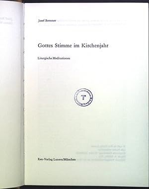 Seller image for Gottes Stimme im Kirchenjahr: Liturgische Meditationen for sale by books4less (Versandantiquariat Petra Gros GmbH & Co. KG)