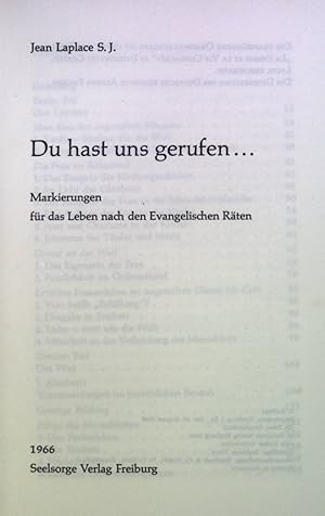 Imagen del vendedor de Du hast uns gerufen.: Markierungen fr das Leben nach den Evangelischen Rten. a la venta por books4less (Versandantiquariat Petra Gros GmbH & Co. KG)