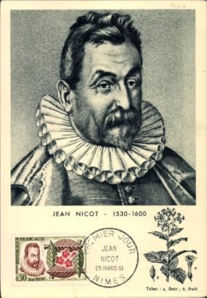 Maximum Ansichtskarte / Postkarte Jean Nicot, 1530-1600, il importe le tabac en France