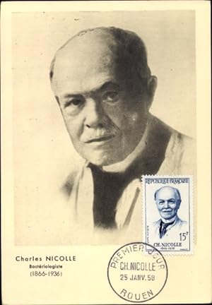 Maximum Ansichtskarte / Postkarte Charles Nicolle, Bacteriologiste, 1866-1936