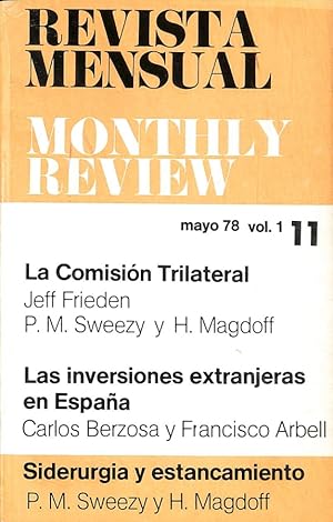 Imagen del vendedor de Revista mensual Monthly Review, vol.1, 11. Mayo 1978. a la venta por Els llibres de la Vallrovira