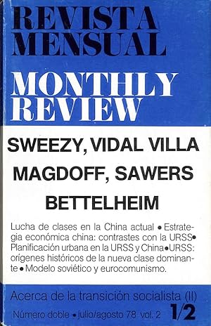 Imagen del vendedor de Revista mensual Monthly Review, vol.2, 1/2. Nmero doble, Julio-Agosto 1978. a la venta por Els llibres de la Vallrovira