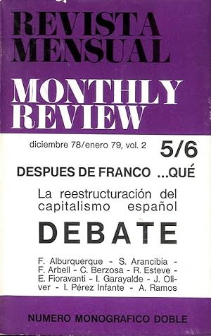 Imagen del vendedor de Revista mensual Monthly Review, vol.2, 5/6. Diciembre 1978-enero 1979. a la venta por Els llibres de la Vallrovira
