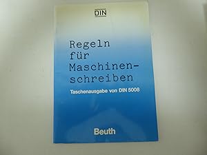 Imagen del vendedor de Regeln fr Maschinenschreiben. Taschenausgabe von DIN 5008. Softcover a la venta por Deichkieker Bcherkiste