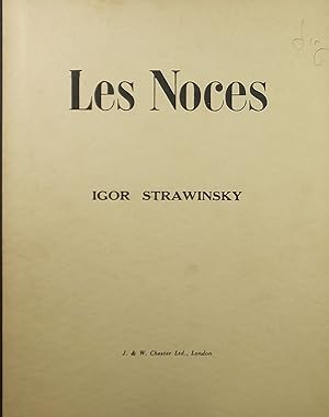Imagen del vendedor de Les Noces, Full Vocal Score in Russian and French a la venta por Austin Sherlaw-Johnson, Secondhand Music